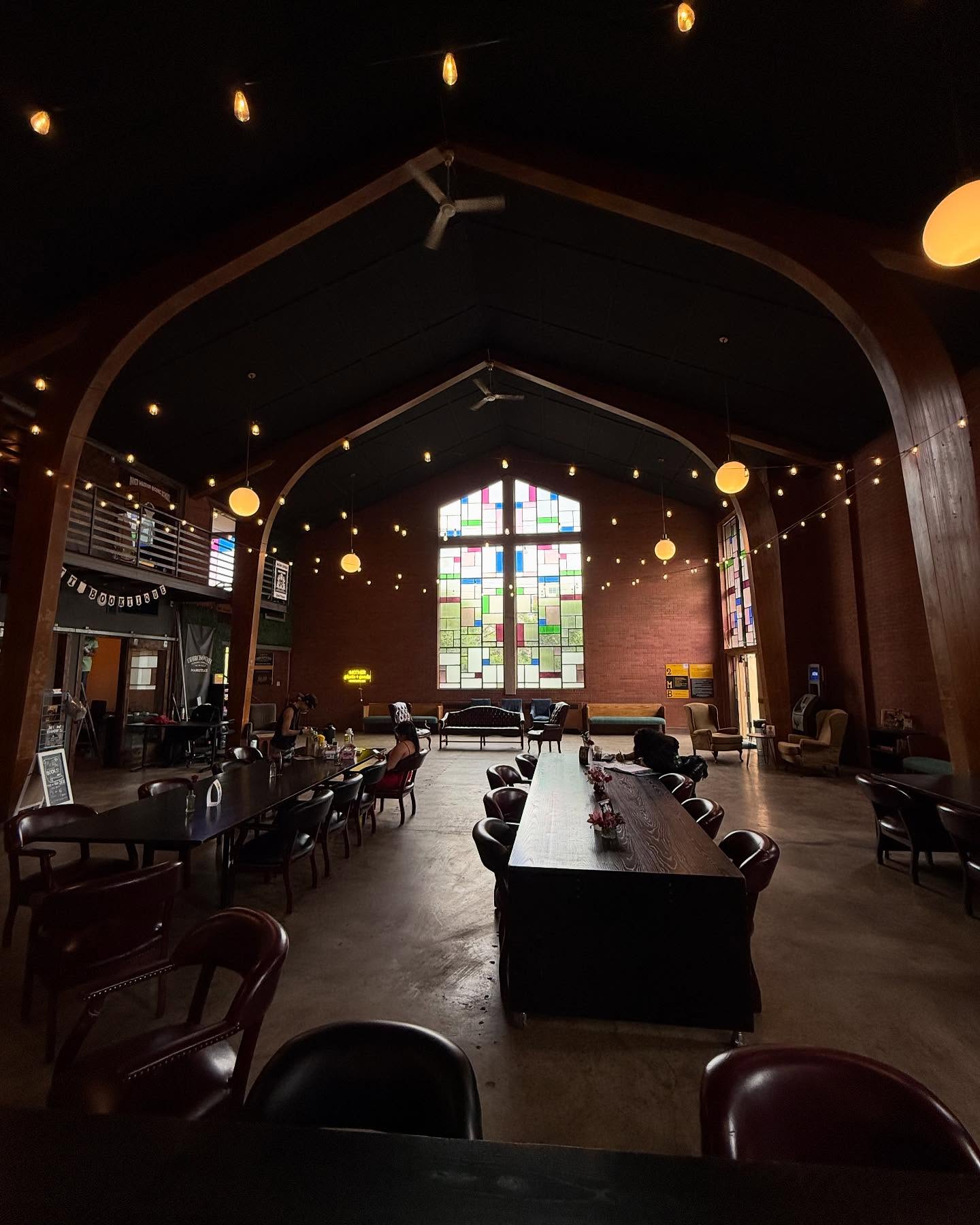 Took a walk through SLC today and found @hallowedgrounds801 a cool cafe in an old church turned market for weirdos and tattoos (sadly the tattoo parlour was closed) another great stop on the #worldcof